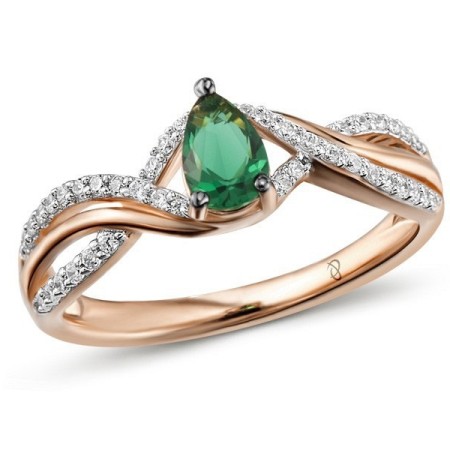 14KRWB Ring Diamond,Emerald (R303500EMR14KRWB) - US 6