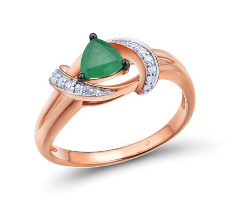 14KRWB Ring Diamond,Emerald (R303501EMR14KRWB)