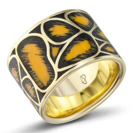 Sterling Silver w/ Yellow Plating Ring Enamel (R303597ENA3SY925)