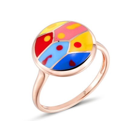 Sterling Silver Ring Enamel,White Cubic Zirconia (R303598ENA2SL925)