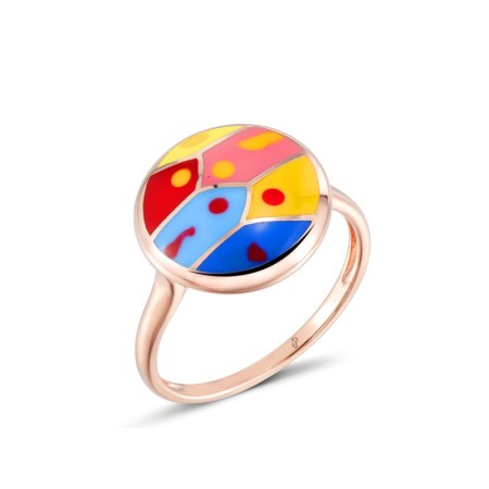 Sterling Silver Ring Enamel,White Cubic Zirconia (R303598ENA2SL925)