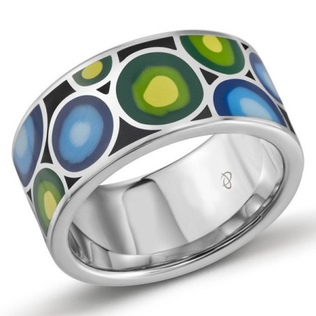 Sterling Silver Ring Diamond,Enamel (R303605ENA2SL925)
