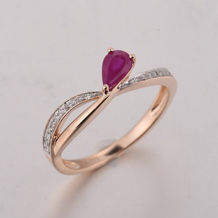 14KRW Ring African Ruby,Diamond (R303707RUB14KRW) - US 6