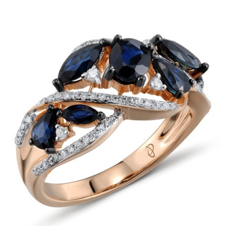 14KRWB Ring Blue Sapphire,Diamond (R303735ASAP14KRWB) - US 7