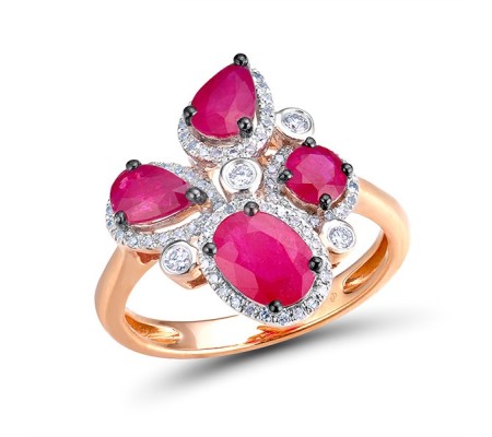 14KRWB Ring Diamond,Ruby (R303752ARUY14KRWB) - US 6
