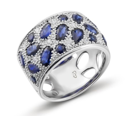 14KW Ring Blue Sapphire,Diamond (R303779SAP14KW) - US 7