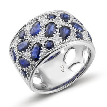 14KW Ring Blue Sapphire,Diamond (R303779SAP14KW) - US 7