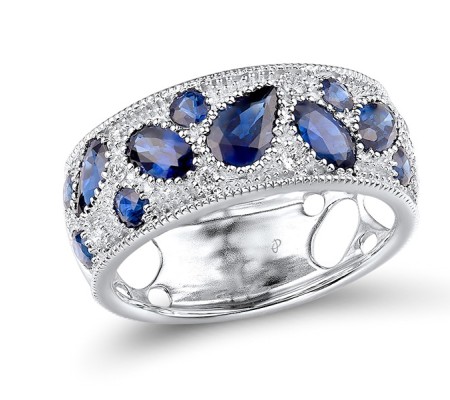 14KW Ring Blue Sapphire,Diamond (R303782SAP14KW) - US 6.5