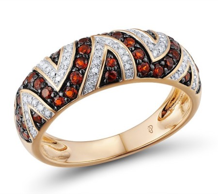 14KRWB Ring Diamond,Garnet (R303819AGAN14KRWB) - US 6