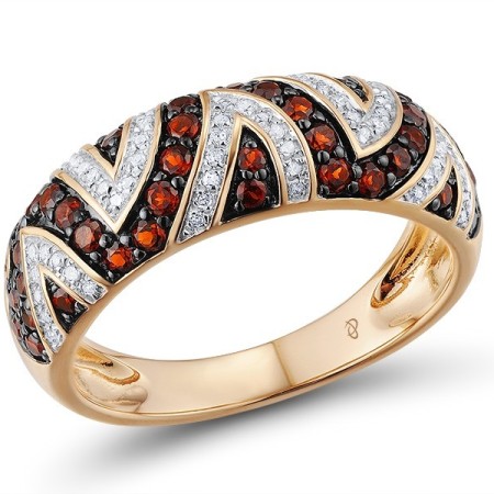 14KRWB Ring Diamond,Garnet (R303819AGAN14KRWB) - US 6