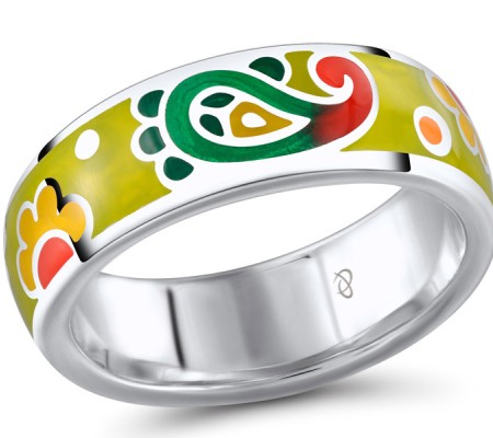 Sterling Silver Ring Enamel,Diamond (R303889ENMSL925) - US 5