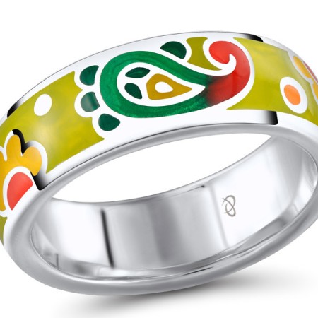 Sterling Silver Ring Enamel,Diamond (R303889ENMSL925) - US 5