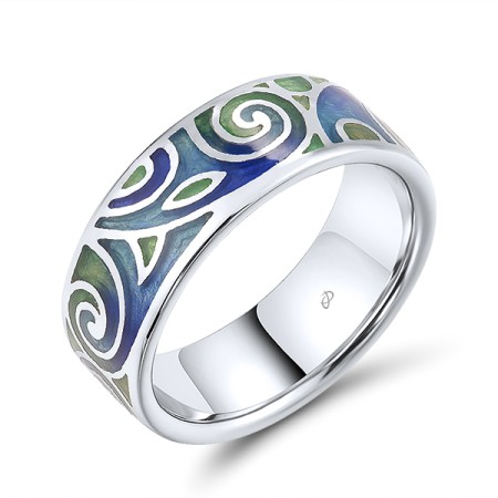 Sterling Silver Ring Enamel (R303896ENM10SL925)