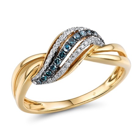 14KYWB Ring Blue Diamond,Diamond (R303986BUDD14KYWB) - US 6.5