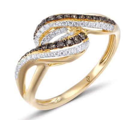 14KYWB Ring Brown Diamond,Diamond (R303987BRD14KYWB) - US 6