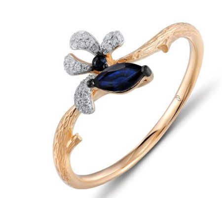 14KRWB Ring Blue Sapphire,Diamond (R304106SAP14KRWB)