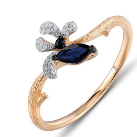 14KRWB Ring Blue Sapphire,Diamond (R304106SAP14KRWB)