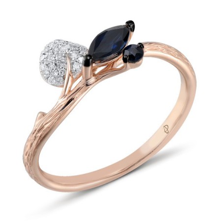 14KRWB Ring Blue Sapphire,Diamond (R304108SAP14KRWB) - US 8