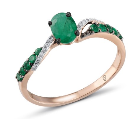 14KRWB Ring Diamond,Emerald (R304110EMR14KRWB) - US 7