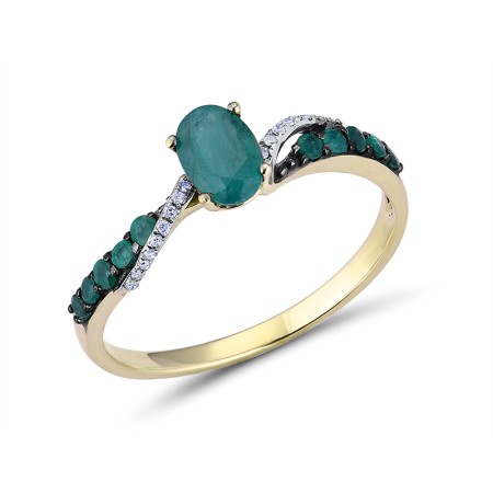14KYWB Ring Diamond,Emerald (R304110EMR14KYWB)