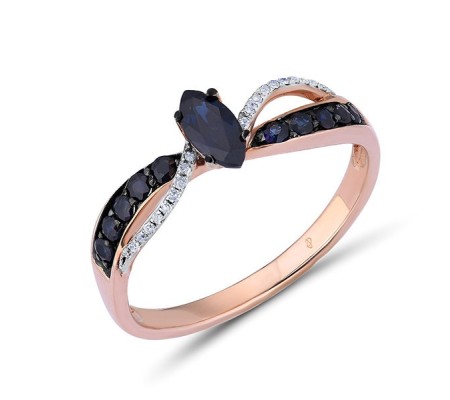 14KRWB Ring Blue Sapphire,Diamond (R304111SAP14KRWB)