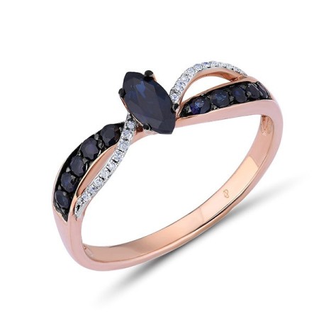 14KRWB Ring Blue Sapphire,Diamond (R304111SAP14KRWB)