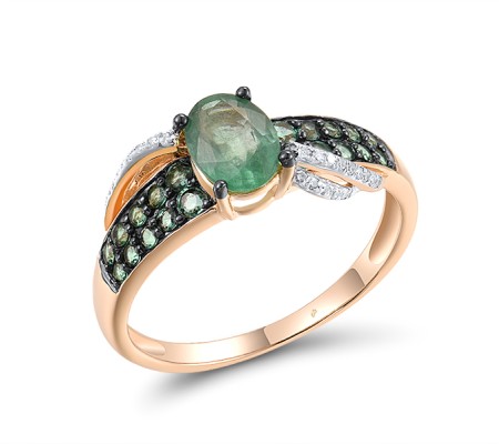 14KRWB Ring Diamond,Emerald (R304112EMR14KRWB) - US 7