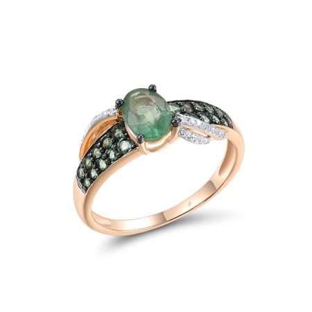 14KRWB Ring Diamond,Emerald (R304112EMR14KRWB) - US 7