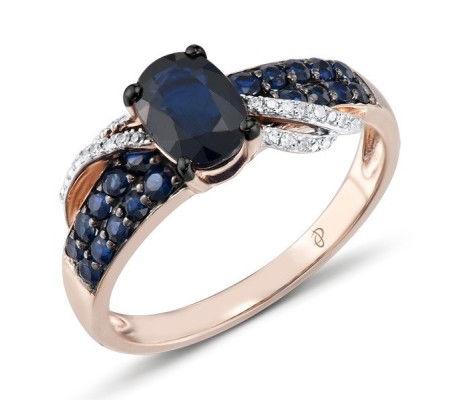 14KRWB Ring Blue Sapphire,Diamond (R304112SAP14KRWB) - US 6
