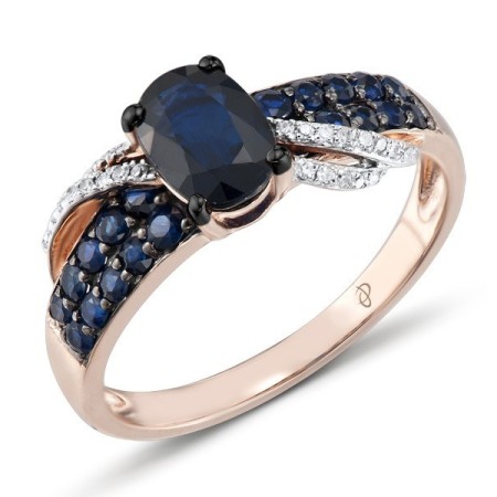 14KRWB Ring Blue Sapphire,Diamond (R304112SAP14KRWB) - US 6