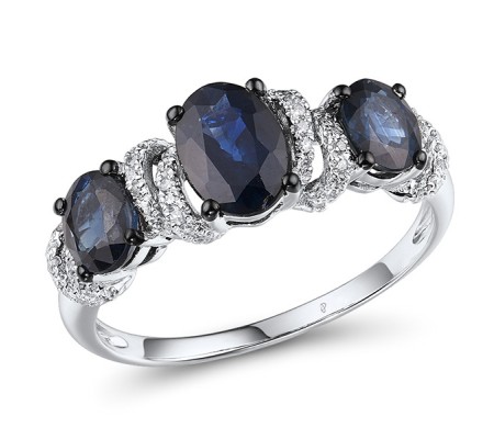 14KWB Ring Blue Sapphire,Diamond (R304113SAP14KWB)