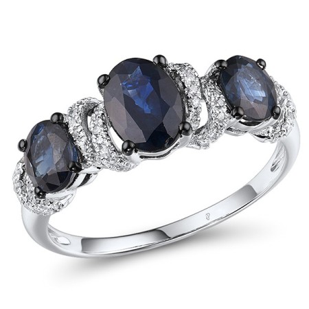 14KWB Ring Blue Sapphire,Diamond (R304113SAP14KWB)