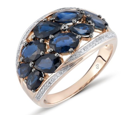 14KRWB Ring Blue Sapphire,Diamond (R304116SAP14KRWB)