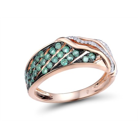 14KRWB Ring Diamond,Emerald (R304118EMR14KRWB) - US 8.25