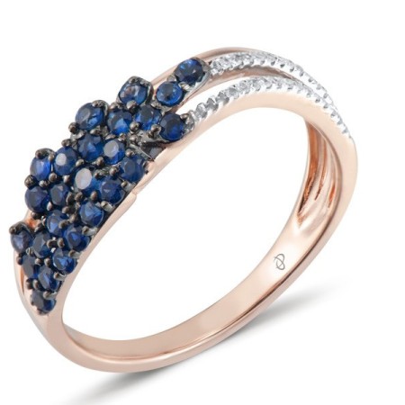 14KRWB Ring Blue Sapphire,Diamond (R304119SAP14KRWB) - US 6