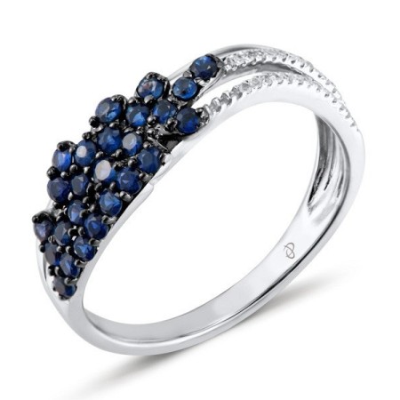 14KWB Ring Blue Sapphire,Diamond (R304119SAP14KWB) - US 7