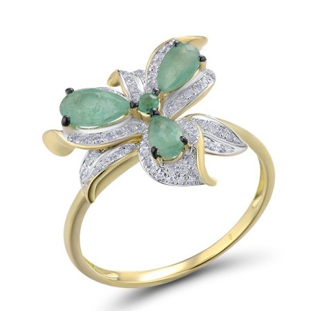 14KYWB Ring Diamond,Emerald (R304131EMR14KYWB)