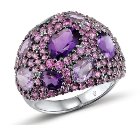 14KWB Ring Amethyst,Diamond,Pink Sapphire (R304153APS14KWB) - US 6.5