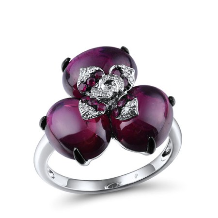 14KWB Ring Diamond,Rhodolite Garnet,Ruby (R304171RHR14KWB) - US 6