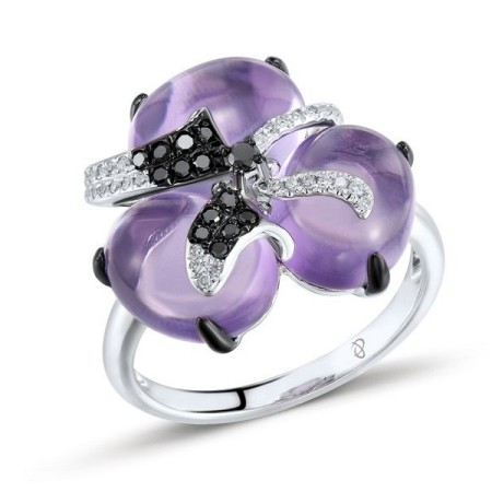 14KWB Ring Amethyst,Black Diamond,Diamond (R304172ABI14KWB)