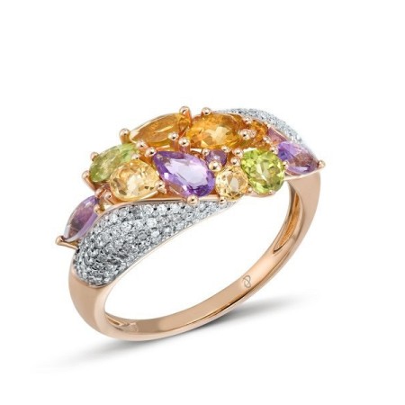 14KRW Ring Amethyst,Citrine,Diamond,Peridot (R304173ACP14KRW)