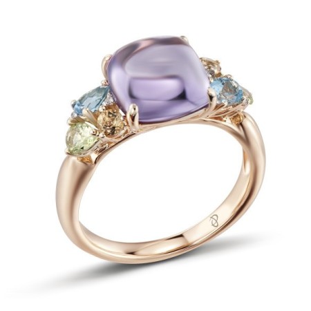 14KRW Ring Amethyst,Blue Topaz (Swiss Blue),Citrine,Diamond,Peridot (R304182MUL14KRW) - US 6