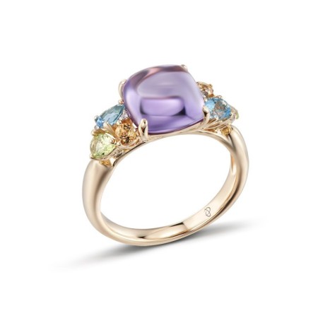 14KYW Ring Amethyst,Blue Topaz (Swiss Blue),Citrine,Diamond,Peridot (R304182MUL14KYW)