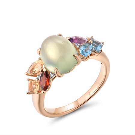 14KRW Ring Amethyst,Blue Topaz (Swiss Blue),Citrine,Diamond,Garnet,Prehnite (R304183MUL14KRW) - US 6