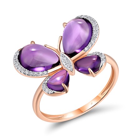 14KRW Ring Amethyst,Diamond (R304198AME14KRW)