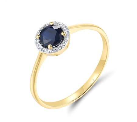 14KYW  Blue Sapphire Ring  (R304204BSAP14KYW) - US 7
