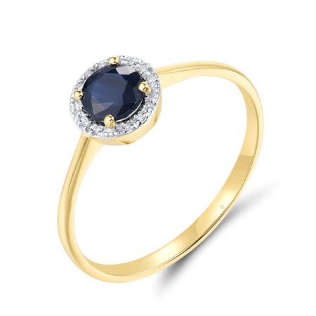 14KYW  Blue Sapphire Ring  (R304204BSAP14KYW) - US 7