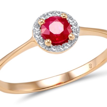 14KRW Ring Diamond,Ruby (R304204RUY14KRW) - US 7