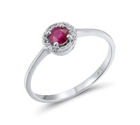 14KW Ring Diamond,Ruby (R304204RUY14KW) - US 7