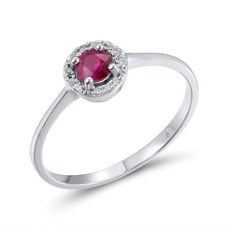 14KW Ring Diamond,Ruby (R304204RUY14KW) - US 7